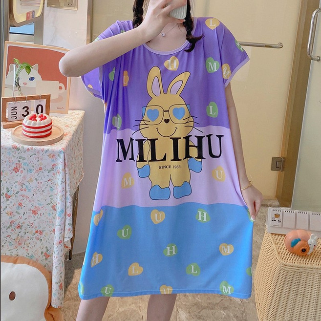 스타일아유 여름 여성용 프린팅 프리미엄 원피스 잠옷 캐주얼 파자마 홈웨어 16컬러 [A3G2OP1215-OP1222]