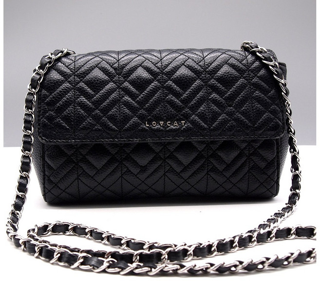 러브캣 체인 블랙 가죽 여성 빈티지 크로스백 핸드백 가방 쁘니구제
