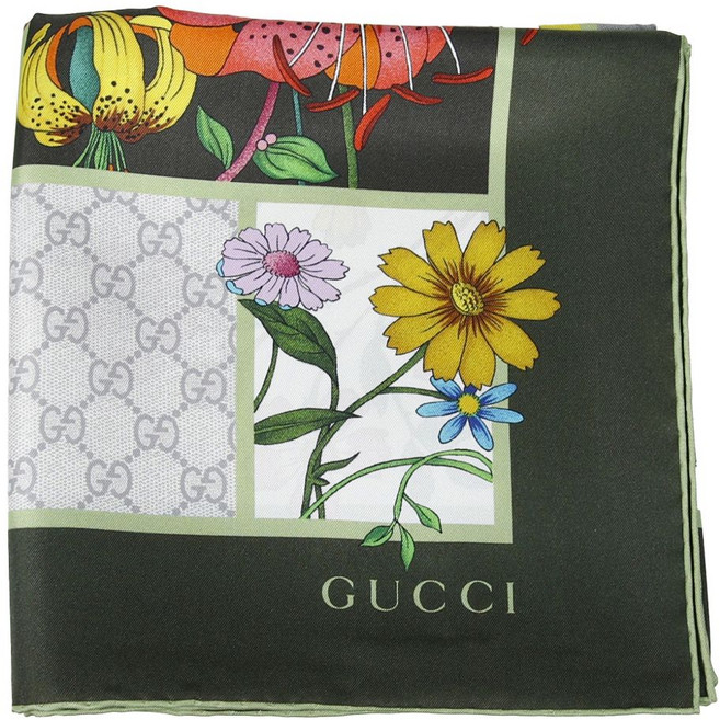 구찌 floral-print scarf