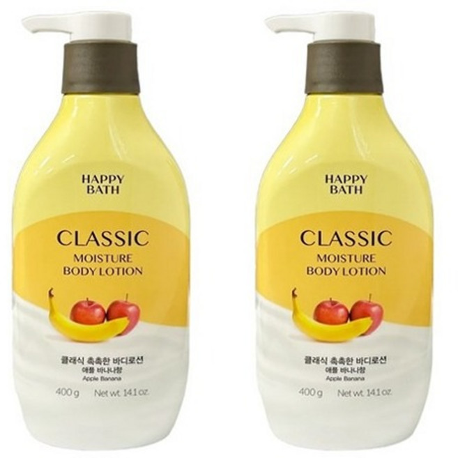 해피바스 정말 촉촉한 바디 밀크 로션, 2개, 400ml