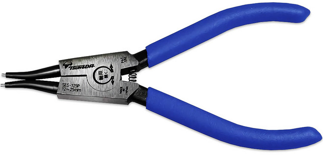 츠노다 125mm TTC 일제 내경용 직선형 정밀 스냅링 플라이어 SES-125P, 1개