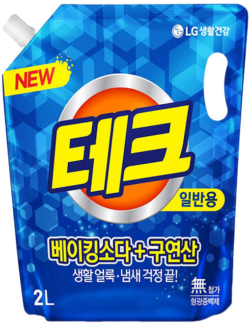 테크 베이킹소다+구연산 엑체세제 리필 일반용, 3개, 2L