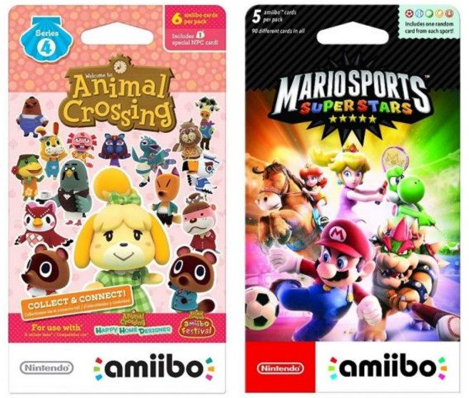 닌텐도 애니멀 크로싱 카드 시리즈 4 6장 팩 및 마리오 스포츠 슈퍼스타 아미보 5장 팩 - 번들 - 닌텐도 스위치 3DS 및 Wii U, 닌텐도 애니멀 크로싱 카드 시리즈 4 6장 팩 및 마리