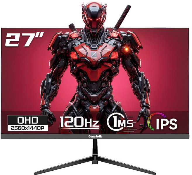 27인치 QHD 120Hz 평면 게임용 사무용 PC 모니터 2560*1440 IPS 패널, 2560*1440 120Hz, 70cm