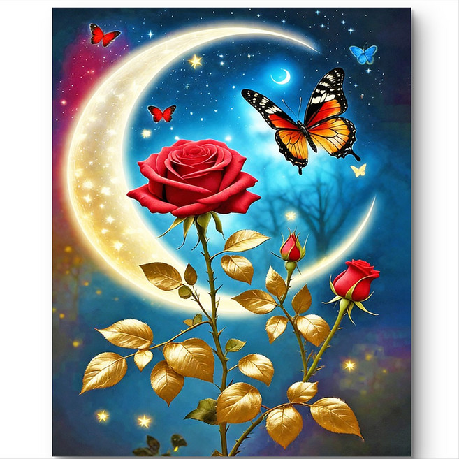 서은이네 캔버스형 보석십자수 DIY 구슬 비즈 십자수 액자형 40x50cm, 1세트, KF-07