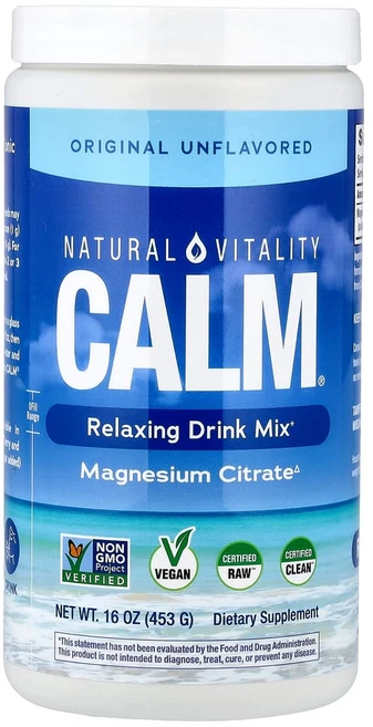 네츄럴바이탈리티 CALM 마그네슘 보충제 드링크 믹스 오리지널 무맛 453g (16oz) - 쿠팡