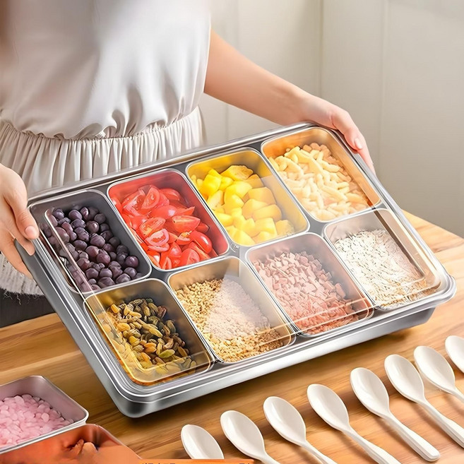 빙수 토핑 재료통 철제 매장용 스톨 재료 상자 팥빙수 디저트용품 주방기기