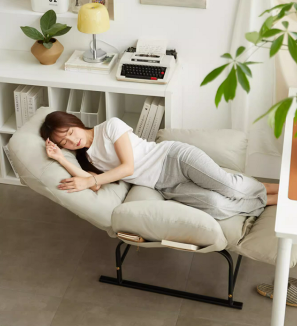 편안한 릴렉스 책상 의자 침대형 중역 간이 침대 1인용 구름 사무용 무중력 리클라이너, 미라클 그레이