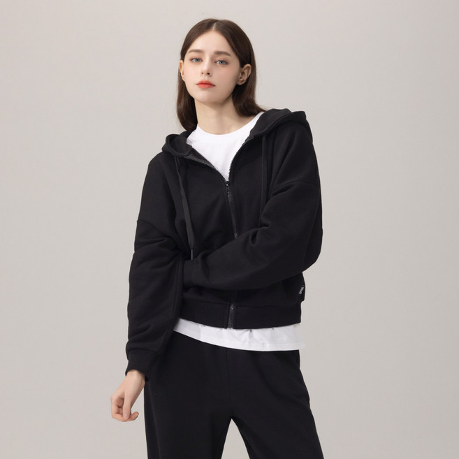 에버라스트 여성 스웨트 미니쭈리 후드자켓