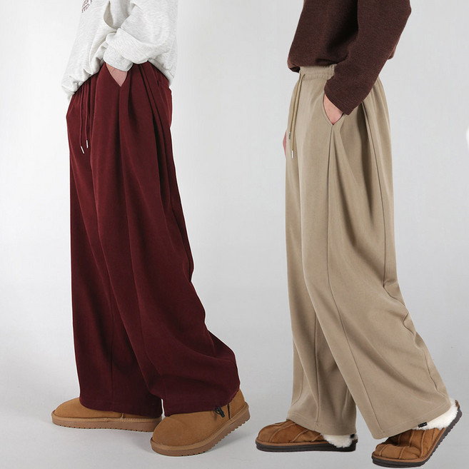 오버나인 봄 가을용 남자 남성 와이드 사이드 벌룬 핀턱 숏/롱 기장 바지 팬츠 ON-184