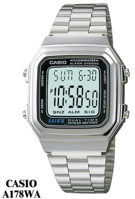 CASIO 鐘錶 十年電池 超大字體 不鏽鋼錶帶 中性款