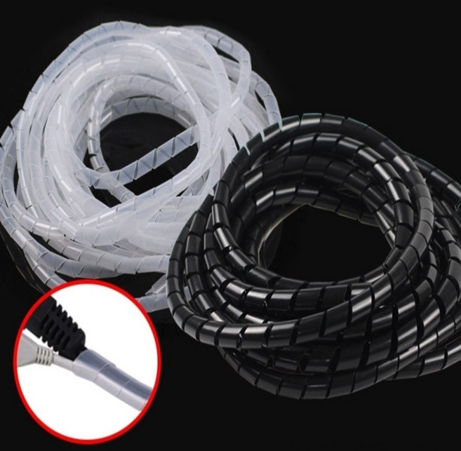 케이블 전선커버 전선보호관, 1개, 화이트 내경 둘레8mmx길이10m