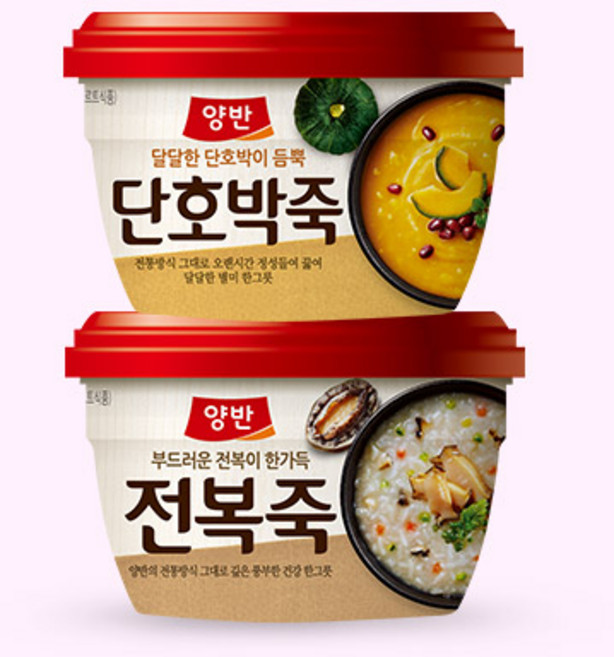 동원 양반 전복죽 287g x 12개 + 단호박죽 285g x 12개, 상세 설명 참조, 285g x 24개