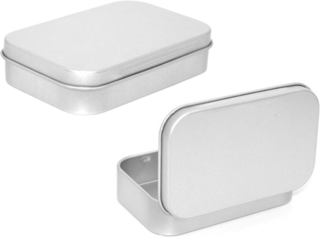 데코업 틴케이스 사각 무지 9.5x6x2.1cm, 2개, 실버