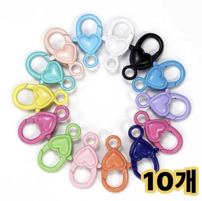 리브온 컬러 키링 고리 세트 10컬러 키링 만들기 DIY 키링 부자재, 10개, 혼합 색상