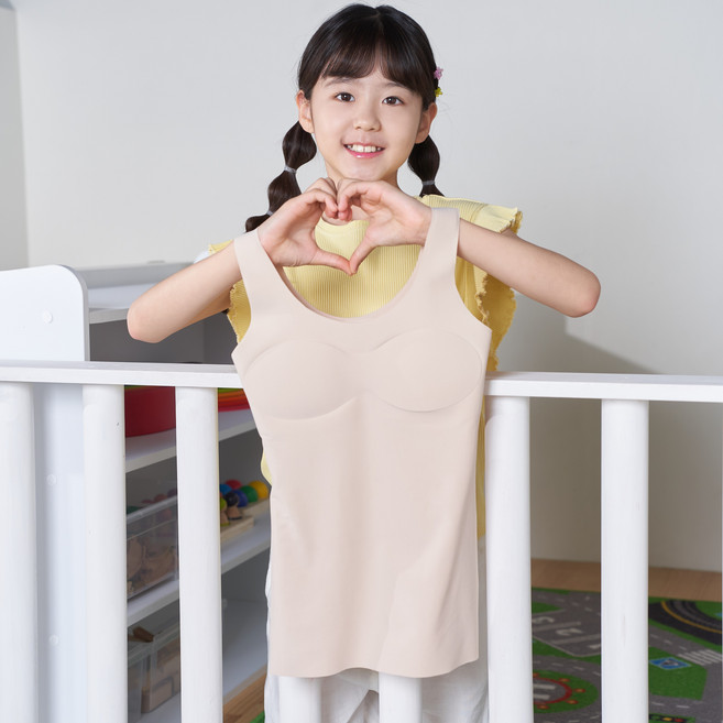 [단색브라] 쿨링 브라탑 주니어&하이틴 메쉬 (주니어브라런닝 심리스 무봉제 노와이어 초등브라 키즈 아동 여아 나시)