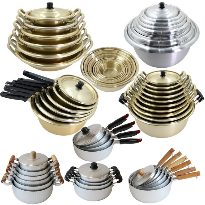 국산 양은 냄비 모음 양수 편수 전골 양푼이 새마을 솥 함마톤 노란 황 라면 업소 식당 용, 사진참조, 01_03_양수 양은냄비 18cm