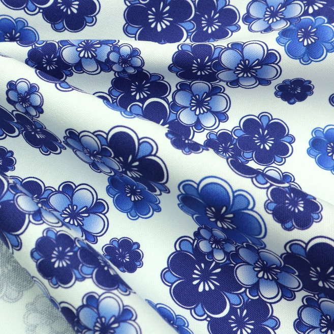 牛津布 現代青花 布哥哥商店 幅寬150cm, 1個, 梅花,尺