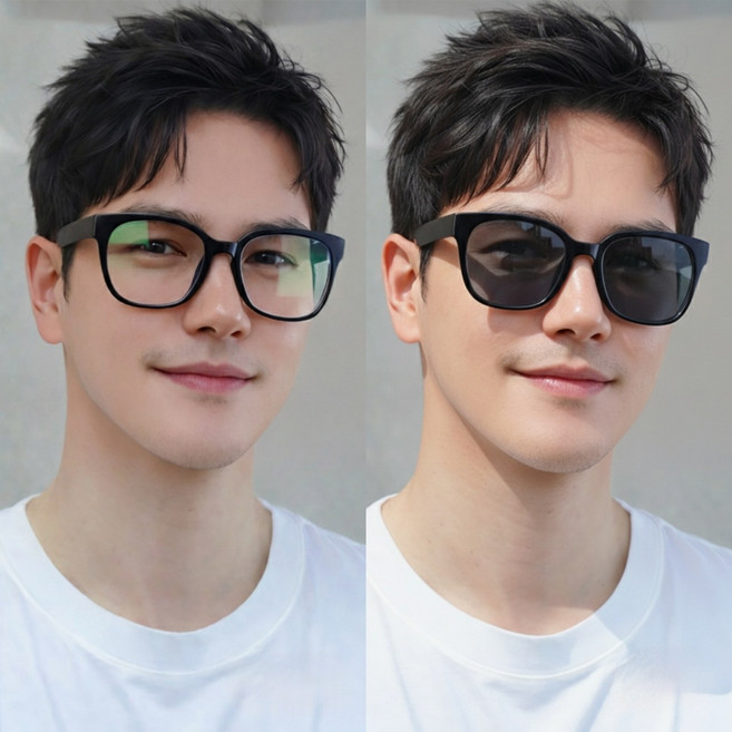 국산 블루라이트차단 변색렌즈 UV400 오버사이즈 155mm 뿔테 안경