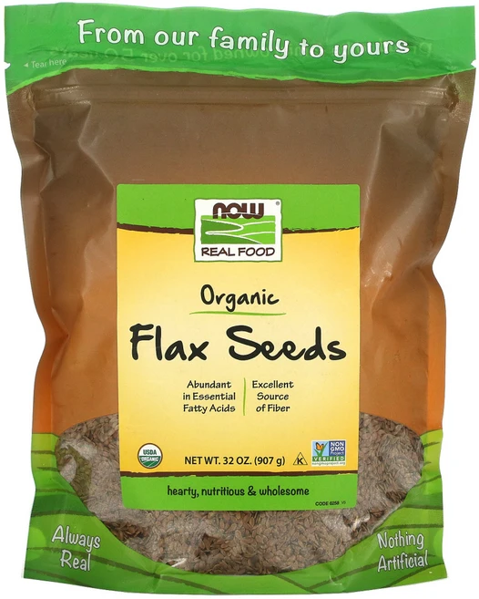 NOW Foods Real Food 유기농 아마씨 907g(32oz) 1팩, 1개, 2kg - 쿠팡