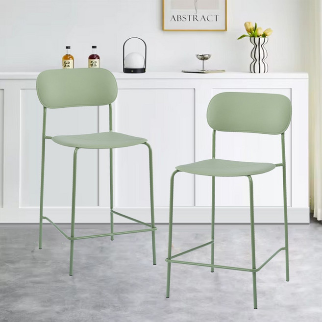 에코베스트 쉬업체어2P 식탁의자 높은홈바의자 바체어 바텐의자 아일랜드홈바의자 카페의자 인테리어의자, 쉬업체어2P라이트그린