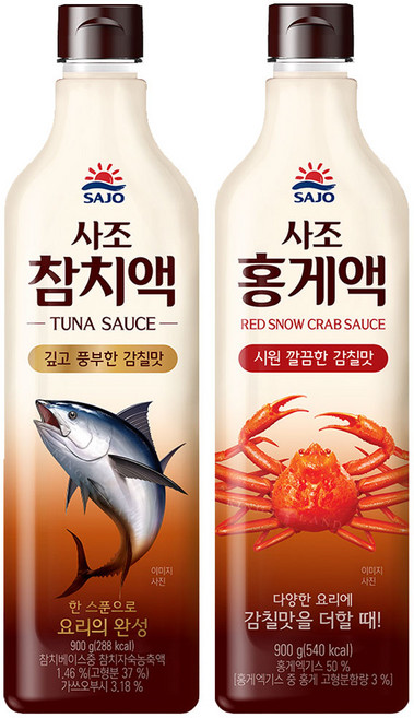 사조해표 참치액 900ml+홍게액 900ml 기획, 1세트