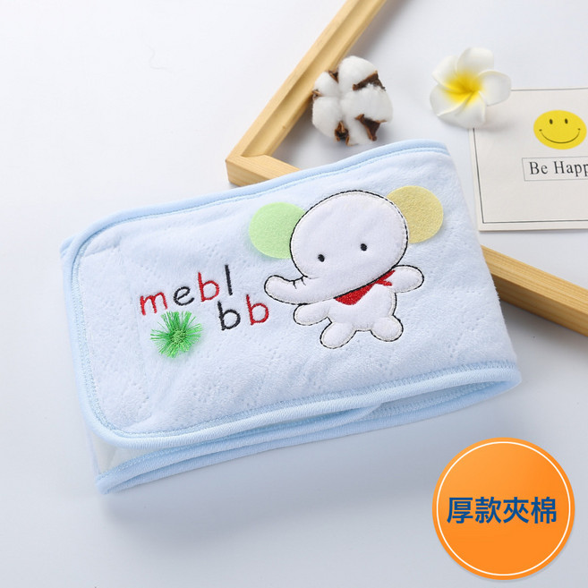 嬰兒護肚圍寶寶肚臍帶新生兒護臍帶圍肚子腹圍肚兜春秋冬兒童護肚, 1個, 6569-厚款藍色(L)