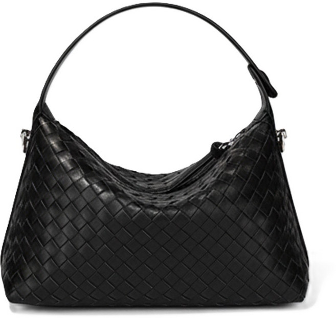 가오니크 프리미엄 소가죽 여성 토트백 위빙백 블랙