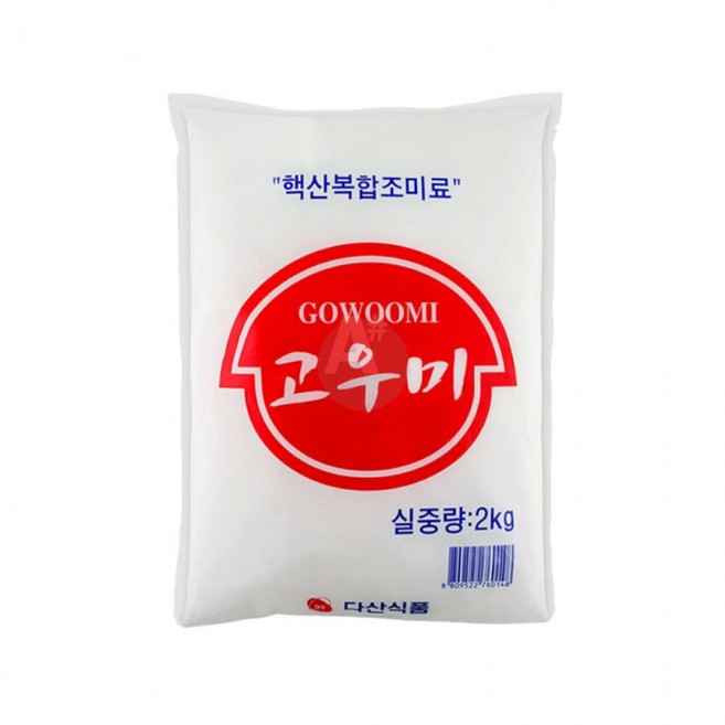 다산식품 핵산복합조미료 고우미 2kg 대용량 식당 업소용식자재 맛내기가루 발효조미료 중식조미료 국물용, 1개, 1g
