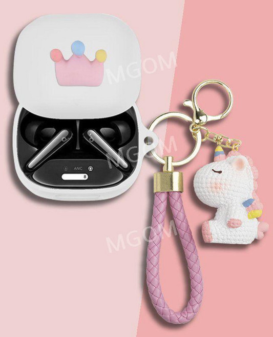 리버티4 프로 케이스 호환 Liberty4 Pro 무선 이어폰 사운드코어 보호 커버, 화이트+유니콘