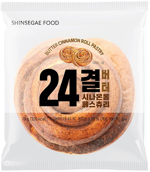 신세계푸드 밀크앤허니 24결 시나몬롤 패스츄리 8개 세트, 79g