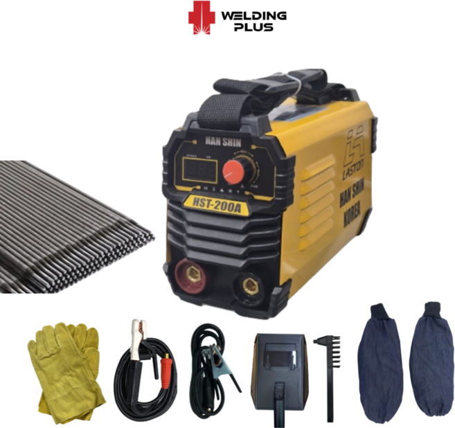 한신 아크 전기 용접기 hst200a 미니 소형 휴대용 가정용, 1개, 한신 hst200a 기본 세트