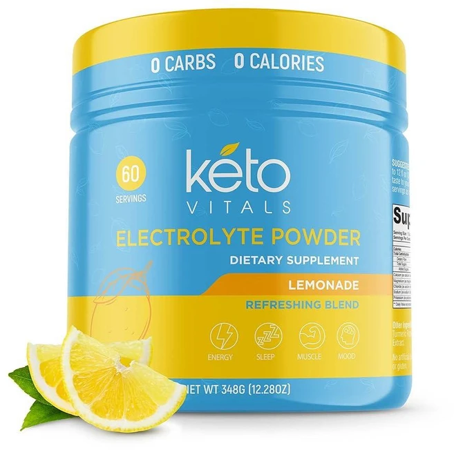 Keto Vitals 전해질 파우더 | 칼륨 마그네슘 나트륨 칼슘이 함유된 케토 친화적인 전해질 | 케토 전해질 보충제 에너지 드링크 믹스 | 무설탕 제로 칼로리 제로, 348g, 1개 - 쿠팡