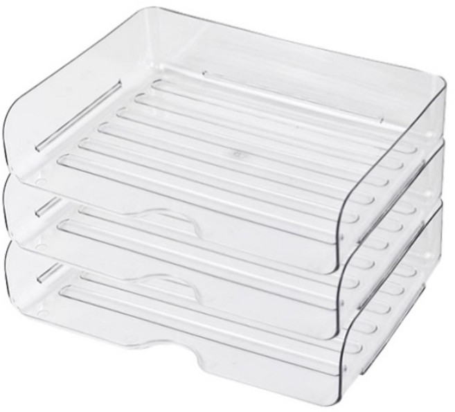 라라하우스 오픈 모듈 A4 문서 서류 정리 트레이 정리함, 3단, 경제형 투명