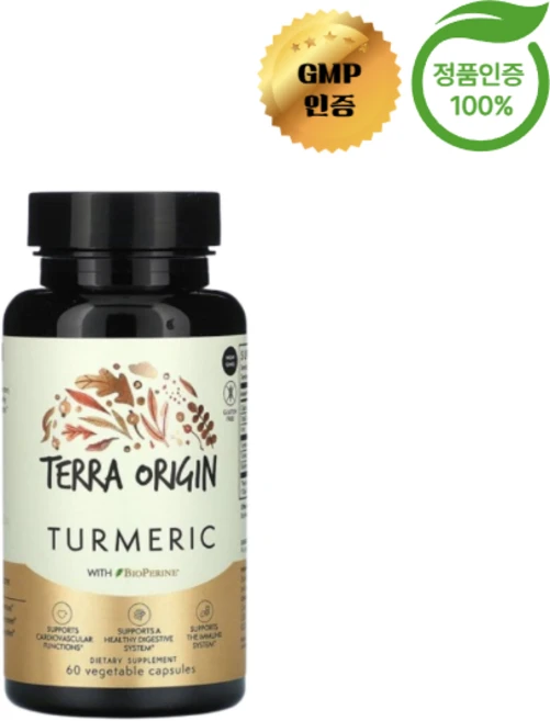 테라 오리진 강황 바이오페린 함유 베지 캡슐 60정, TEO00745, 1개 - 쿠팡