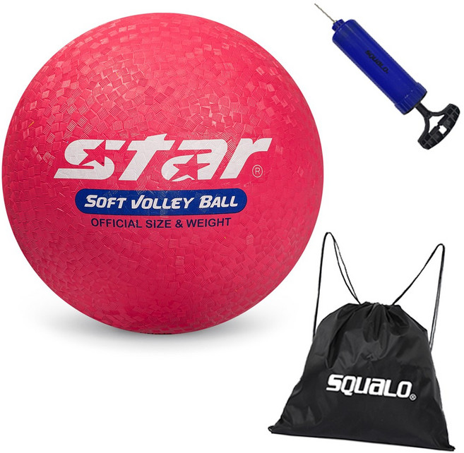 스타 소프트 발리볼 CB814, Red + SQ 가방 & 펌프, 1개