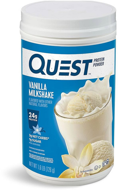 퀘스트 뉴트리션 쿠키 & 크림 단백질 파우더 단백질 20g 설탕 1g 저탄수화물 글루텐 프리 1.6파운드 24인분, 1개