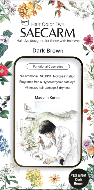 이문원 저자극 순한 새치 염색약 새캄, 다크브라운, 1개