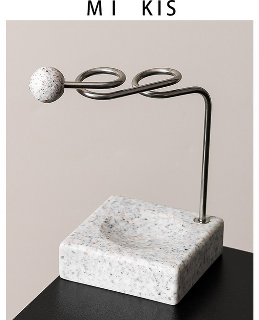 대리석 스톤 고급 칫솔홀더 오브제 인테리어 가정용, 1개, 화이트