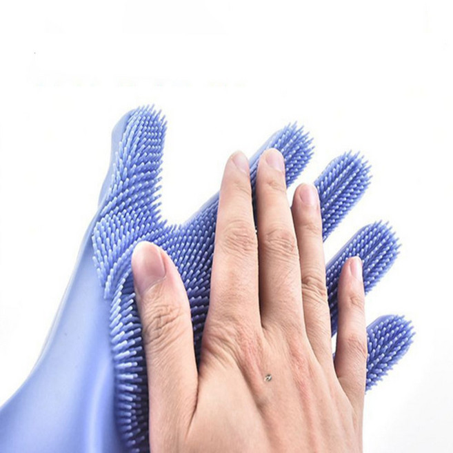 실리콘 고무장갑 수세미장갑 반려견 강아지 애완견 애완동물 목욕 샤워, 1개, 대(L), 그레이