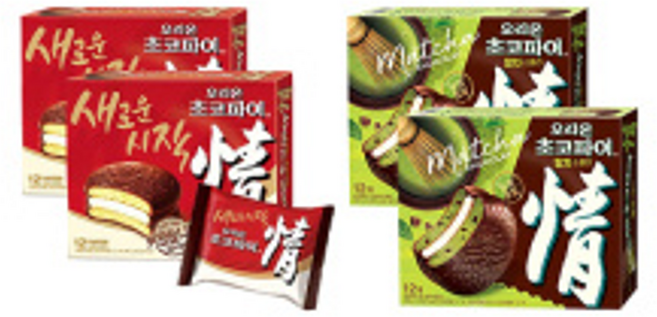 오리온 초코파이 468g 12입 2개 + 초코파이 말차쇼콜라 408g 12입 2개, 오리온 초코파이 468g, 12입, 2개 + 초코파이, 4개