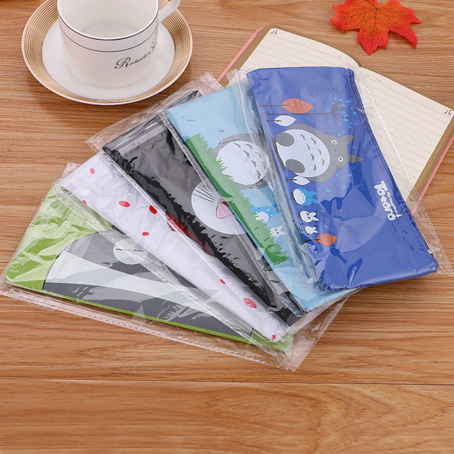 卡通帆布筆袋 可愛牛津布零錢包 創意文具袋 學生鉛筆袋, 1個, 龍貓五款隨機