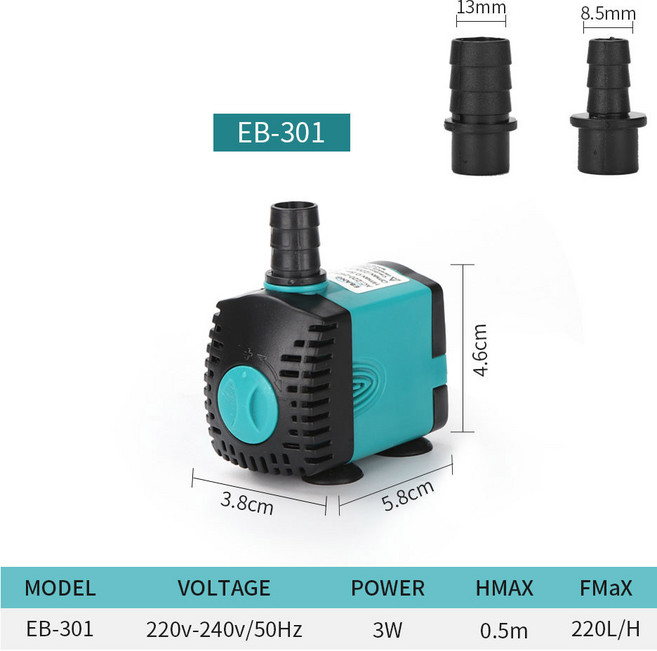 25W 분수 3W 10W 펌프 잠수정 연못 매우 60W 조용한 35W 물 6W 필터 240V 110V 수족관 물고기, EU Plug, 1개
