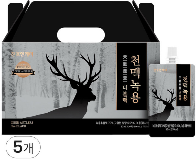 천호엔케어 러시아 천맥녹용 더블랙 60ml x 30p, 1.8L, 5개