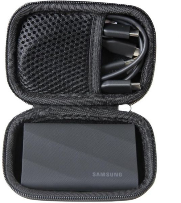 삼성 T7 쉴드 2TB / 1TB 4TB 휴대용 SSD USB 3.2 Gen2 외장 솔리드 스테이트 드라이브용 허미셸 하드 여행용 케이스(그레이 드라이브 3개용 케이스)