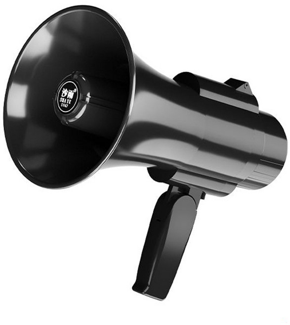 大功率遠距離擴音器 高穿透力錄音喊話器, 黑色（300秒錄音）, 1個, B64