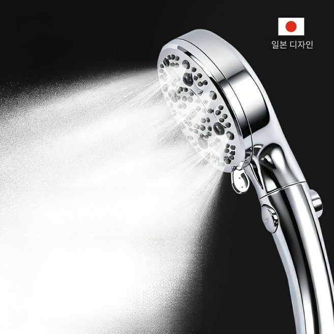 마이크로 나노버블 샤워기 헤드 염소제거 절수 샤워기 9단 수압상승 필터샤워기, silver, 1개