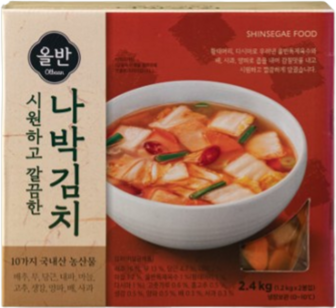 올반 나박김치 1.2kg 2개입, 1개, 2.4kg