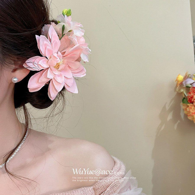 大號氛圍感花朵立體髮夾 甜美清新氣質髮飾