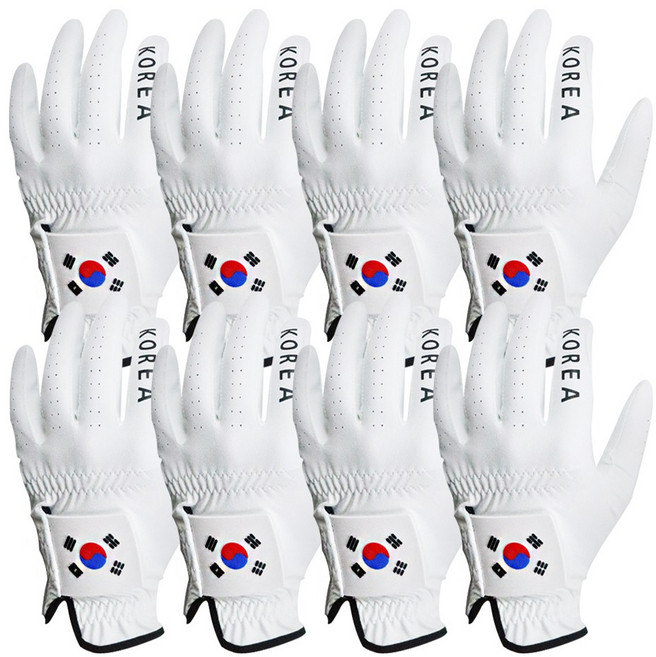 국가대표 태극기 골프장갑 최고급퀄리 세탁가능 터치가능 방수기능 남성, 화이트, 8개